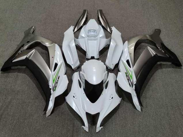Lojas Carenagens Moto Kawasaki ZX10R 2016-2020 - Branco Pérola Prata
