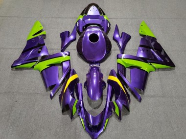 Lojas Carenagens Moto Kawasaki ZX10R 2004-2005 - Roxo Verde Amarelo