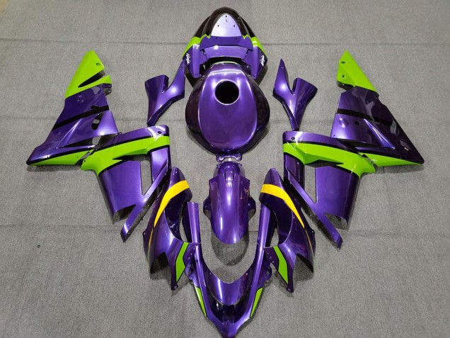 Lojas Carenagens Moto Kawasaki ZX10R 2004-2005 - Roxo Verde Amarelo