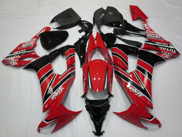 Lojas Carenagens Moto Kawasaki ZX10R 2008-2010 - Vermelho Preto