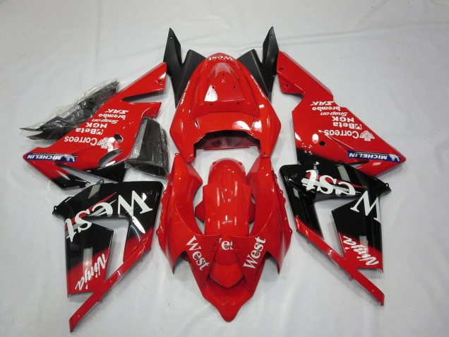 Lojas Carenagens Moto Kawasaki ZX10R 2004-2005 - Vermelho West