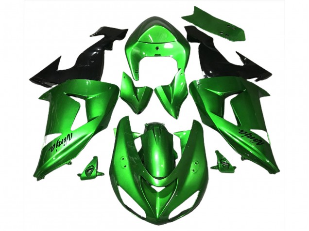 Lojas Carenagens Moto Kawasaki ZX10R 2006-2007 - Verde Preto Brilhante