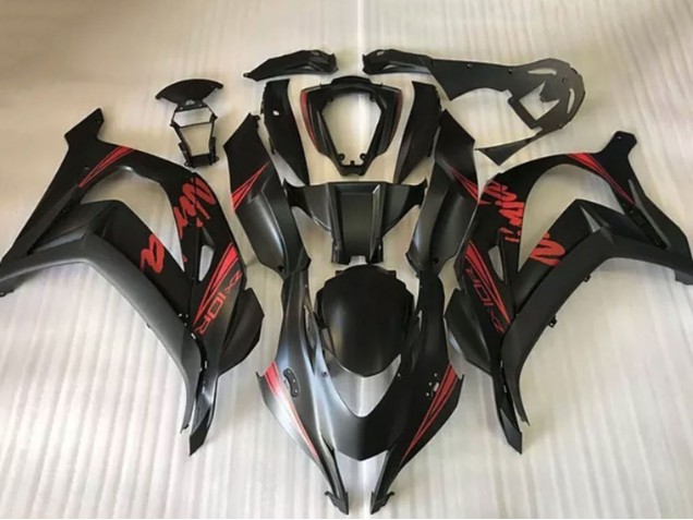 Lojas Carenagens Moto Kawasaki ZX10R 2016-2020 - Preto Fosco Vermelho Ninja