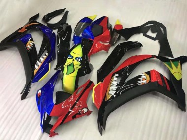 Lojas Carenagens Moto Kawasaki ZX10R 2016-2020 - Vermelho Azul Amarelo Preto Tubarão