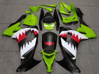 Lojas Carenagens Moto Kawasaki ZX10R 2008-2010 - Verde Preto Fosco Vermelho Branco Tubarão