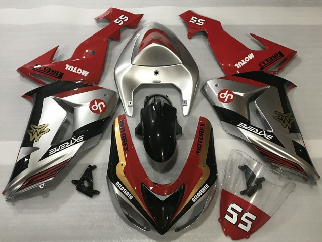 Lojas Carenagens Moto Kawasaki ZX10R 2006-2007 - Vermelho Prata Ouro Preto