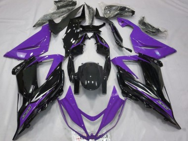 Lojas Carenagens Moto Kawasaki ZX6R 2013-2018 - Roxo Preto Brilhante