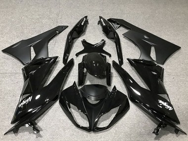 Lojas Carenagem Moto Kawasaki ZX6R 2009-2012 - Preto Brilhante Preto Fosco