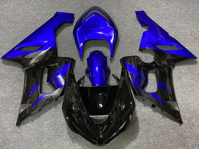 Lojas Carenagens Moto Kawasaki ZX6R 2005-2006 - Azul Preto Brilhante