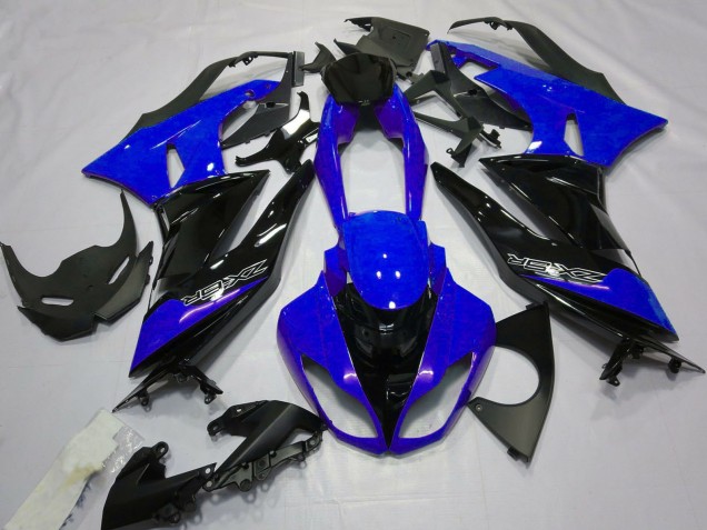 Lojas Carenagens Moto Kawasaki ZX6R 2009-2012 - Azul Preto Brilhante