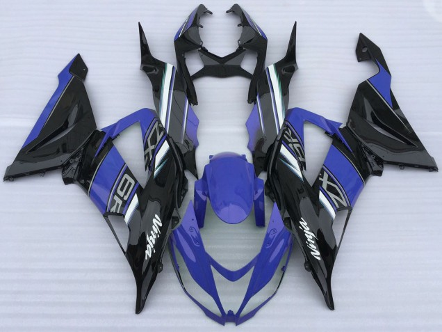 Lojas Carenagens Moto Kawasaki ZX6R 2013-2018 - Azul Preto Branco