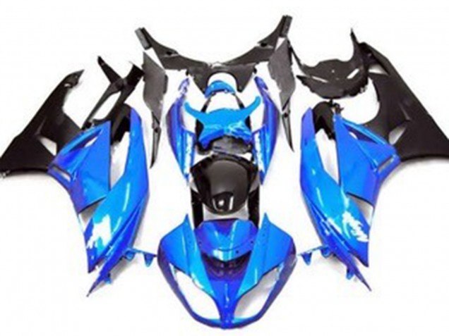 Lojas Carenagem Moto Kawasaki ZX6R 2009-2012 - Azul Preto Brilhante Preto Fosco