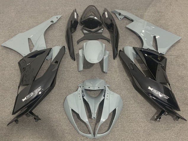 Lojas Carenagens Moto Kawasaki ZX6R 2009-2012 - Cinzento Preto Brilhante