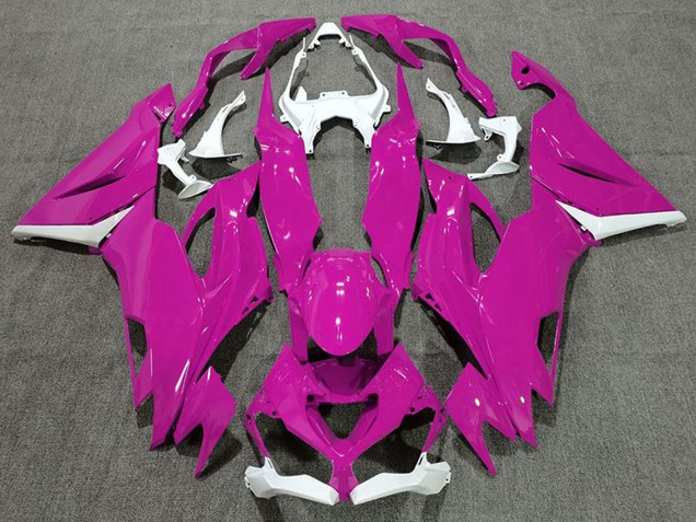 Lojas Carenagens Moto Kawasaki ZX6R 2019-2022 - Branco Rosa Choque