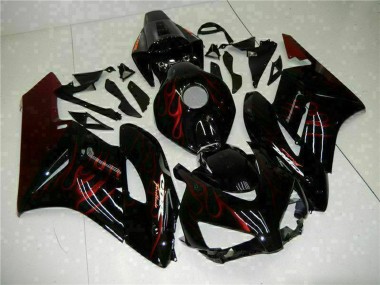 Lojas Carenagens Moto Honda CBR1000RR 2004-2005 - Preto Brilhante Vermelho Chama