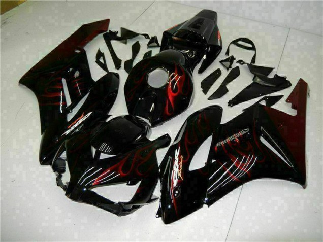 Lojas Carenagens Moto Honda CBR1000RR 2004-2005 - Preto Brilhante Vermelho Chama