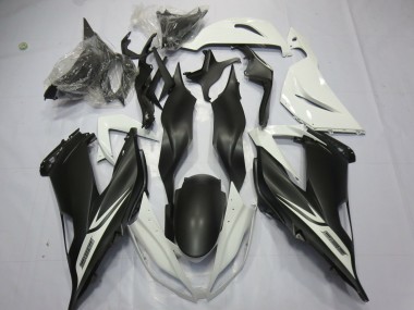 Lojas Carenagens Moto Kawasaki ZX6R 2013-2018 - Branco Preto Fosco