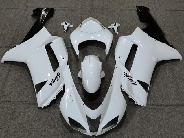 Lojas Carenagens Moto Kawasaki ZX6R 2007-2008 - Plano Branco Gloss