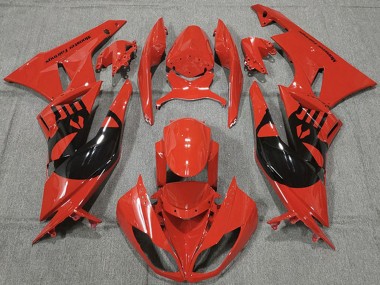 Lojas Carenagens Moto Kawasaki ZX6R 2009-2012 - Vermelho Preto Brilhante Punisher