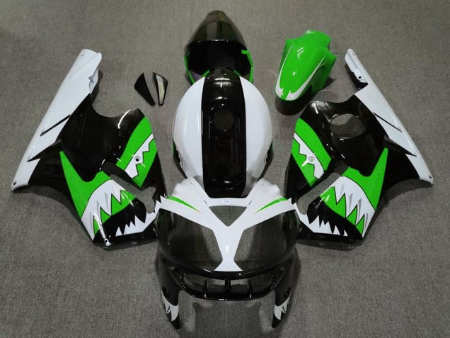 Lojas Carenagens Moto Kawasaki ZX12R 2002-2006 - Verde Preto Branco Tubarão