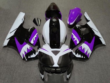Lojas Carenagens Moto Kawasaki ZX12R 2002-2006 - Roxo Preto Branco Tubarão