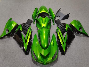 Lojas Carenagens Moto Kawasaki ZX14R 2006-2011 - Verde Preto Brilhante