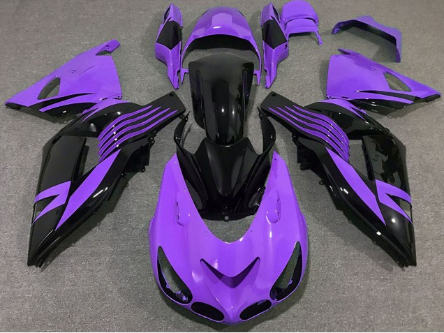Lojas Carenagem Moto Kawasaki ZX14R 2006-2011 - Roxo Preto Brilhante