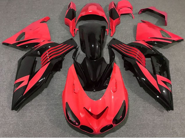 Lojas Carenagem Moto Kawasaki ZX14R 2006-2011 - Vermelho Preto Brilhante