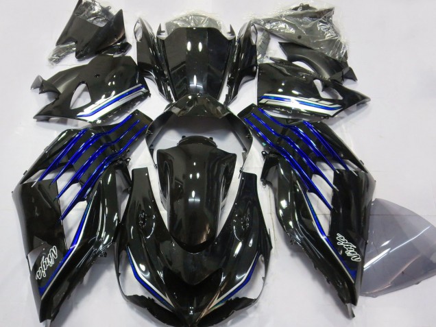 Lojas Carenagens Moto Kawasaki ZX14R 2012-2024 - Preto Brilhante Azul