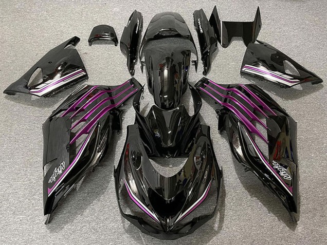 Lojas Carenagens Moto Kawasaki ZX14R 2012-2024 - Preto Brilhante Roxo