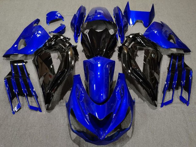 Lojas Carenagem Moto Kawasaki ZX14R 2012-2024 - Azul Preto Brilhante