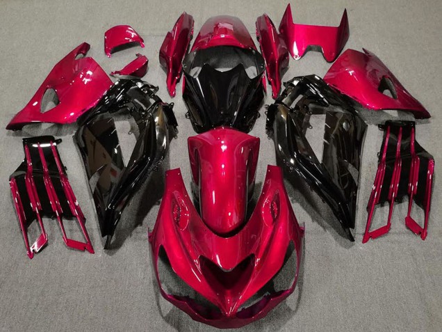 Lojas Carenagens Moto Kawasaki ZX14R 2012-2024 - Vermelho Preto Brilhante
