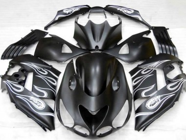 Lojas Carenagens Moto Kawasaki ZX14R 2006-2011 - Preto Fosco Prata Chama