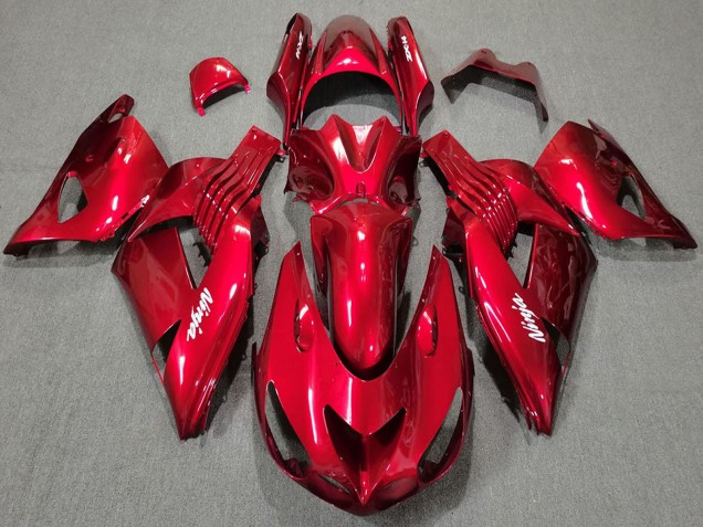 Lojas Carenagens Moto Kawasaki ZX14R 2006-2011 - Vermelho Branco Ninja