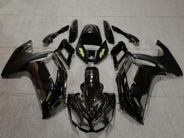 Lojas Carenagens Moto Kawasaki Ninja 650R 2009-2011 - Preto Brilhante Verde