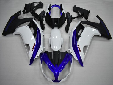 Lojas Carenagens Moto Kawasaki Ninja 650R 2009-2011 - Branco Azul Preto Fosco
