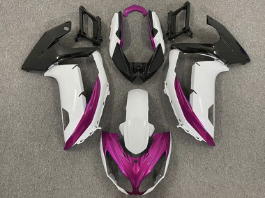 Lojas Carenagens Moto Kawasaki Ninja 650R 2009-2011 - Branco Magenta Preto Fosco