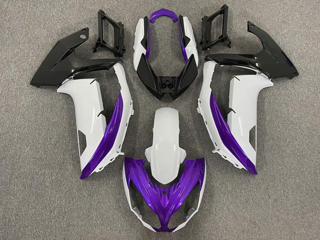 Lojas Carenagens Moto Kawasaki Ninja 650R 2009-2011 - Branco Roxo Preto Fosco