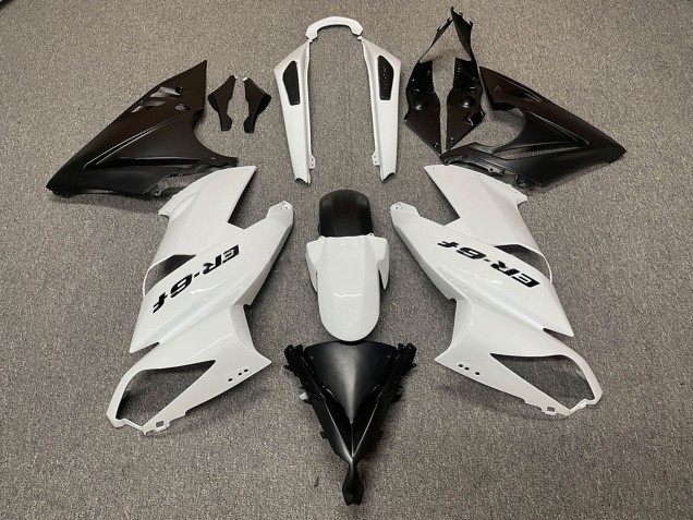 Lojas Carenagens Moto Kawasaki Ninja ER6F 2009-2011 - Branco Preto Fosco