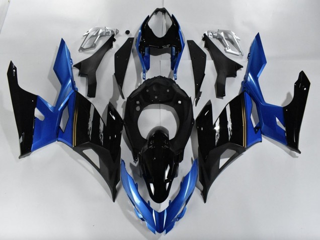 Lojas Carenagens Moto Kawasaki Ninja 400 2018-2024 - Azul Preto Brilhante