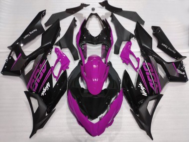 Lojas Carenagens Moto Kawasaki Ninja 400 2018-2024 - Roxo Preto Brilhante Preto Fosco OEM Estilo