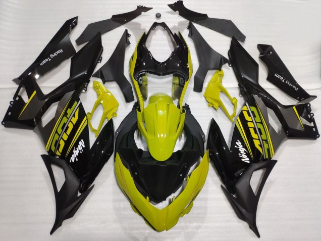 Lojas Carenagens Moto Kawasaki Ninja 400 2018-2024 - Amarelo Preto Brilhante Preto Fosco OEM Estilo