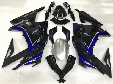 Lojas Carenagens Moto Kawasaki Ninja 300 2013-2024 - Preto Brilhante Azul