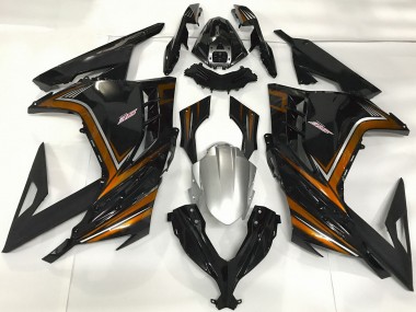 Lojas Carenagens Moto Kawasaki Ninja 300 2013-2024 - Preto Brilhante Laranja
