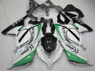 Lojas Carenagens Moto Kawasaki Ninja 300 2013-2024 - Branco Brilhante Verde Preto