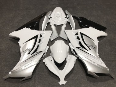 Lojas Carenagens Moto Kawasaki Ninja 300 2013-2024 - Branco Brilhante Prata Preto