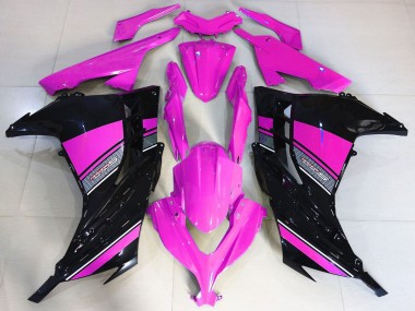 Lojas Carenagens Moto Kawasaki Ninja 300 2013-2024 - Rosa Choque Preto