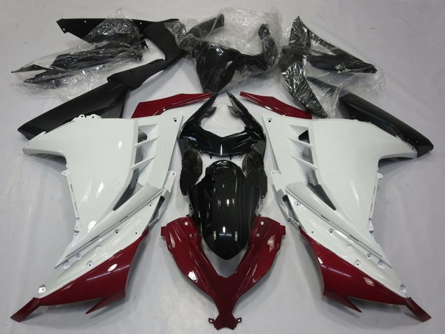 Lojas Carenagens Moto Kawasaki Ninja 300 2013-2024 - Branco Vermelho Castanho Preto