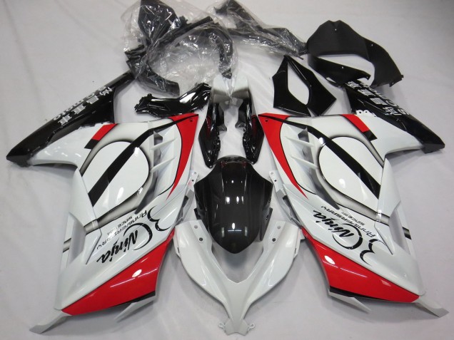 Lojas Carenagens Moto Kawasaki Ninja 300 2013-2024 - Branco Brilhante Vermelho Preto
