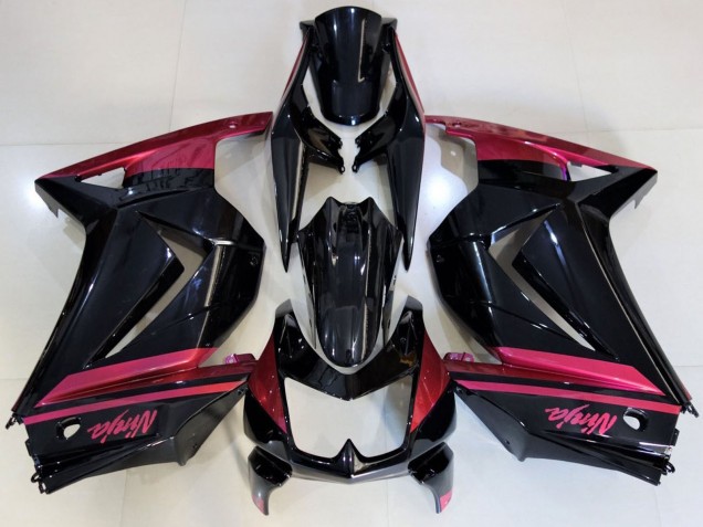 Lojas Carenagens Moto Kawasaki Ninja 250 2008-2012 - Preto Brilhante Vermelho